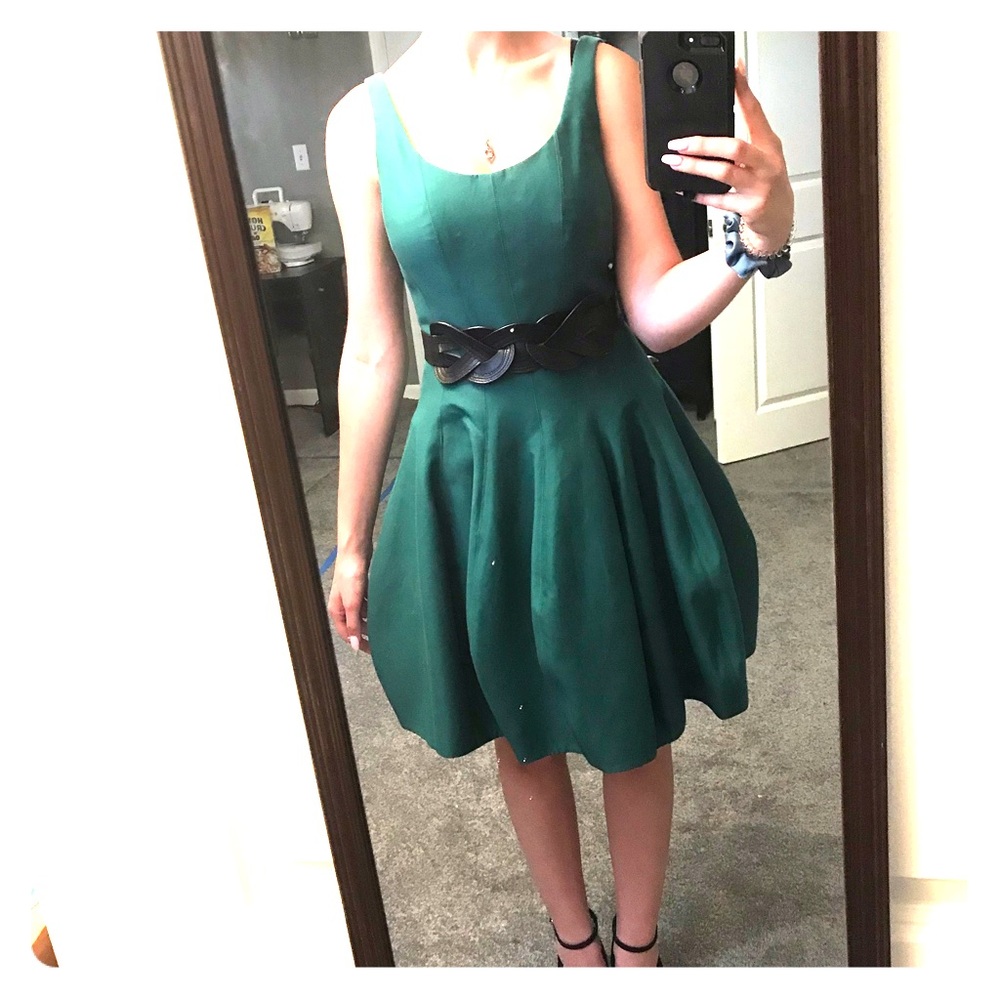 Halston Heritage emerald green formal dress